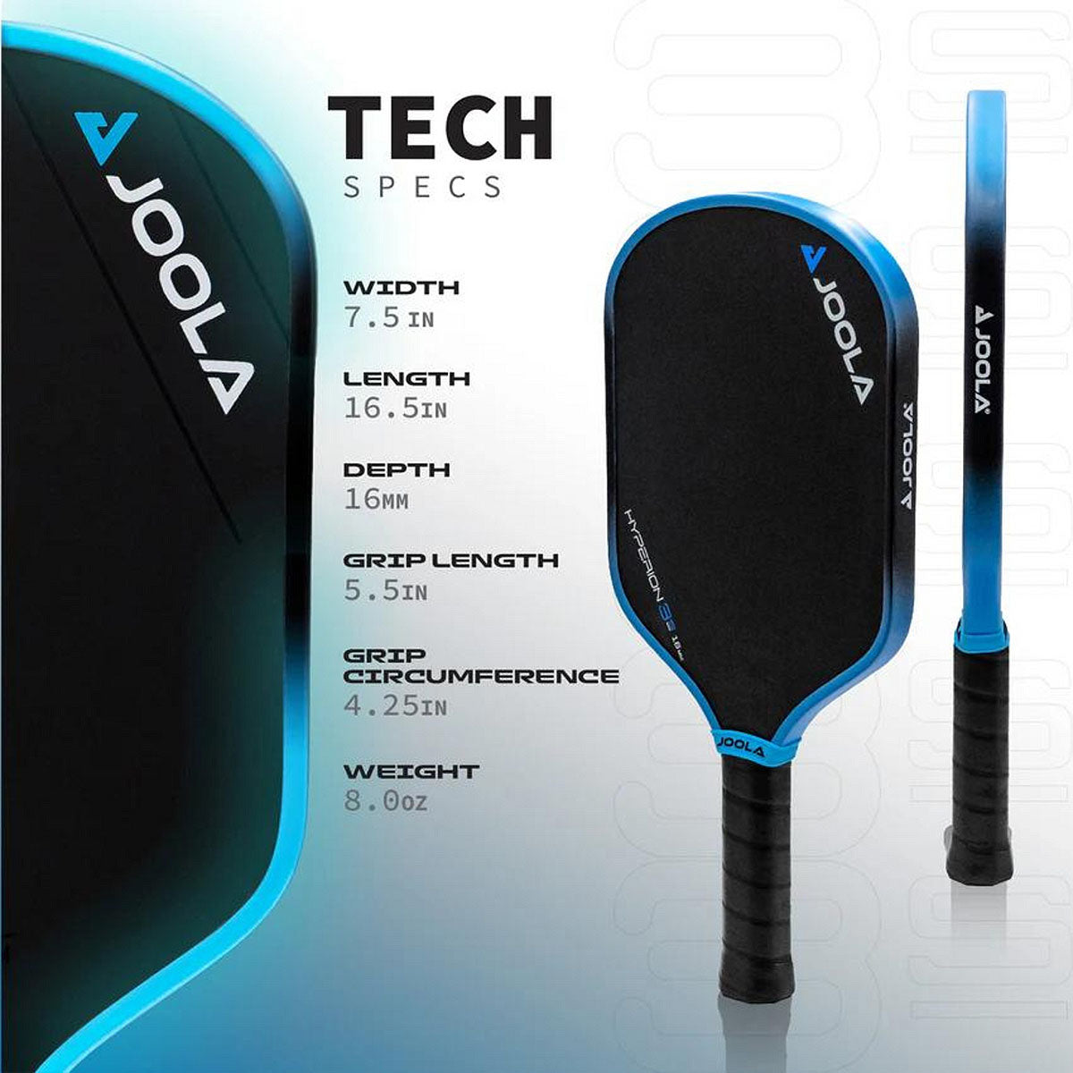 JOOLA Simone Jardim Hyperion 3S 16mm Pickleball Paddle Specs